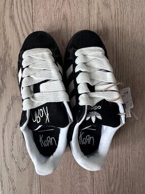 Adidas x Korn Black White Sneakers - Size 6.5